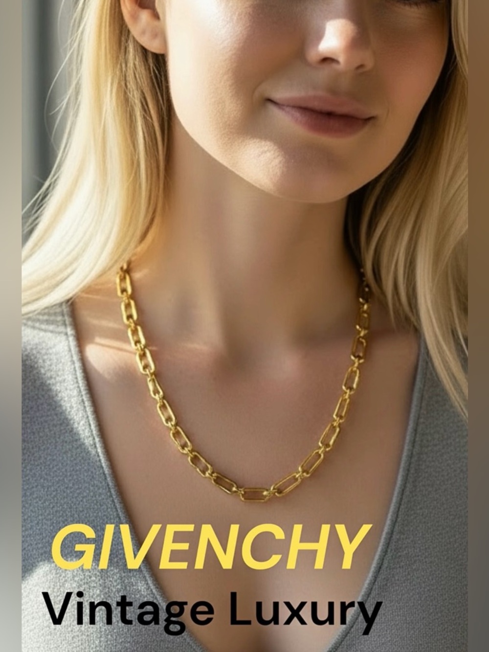 Givenchy Vintage "G" Logo Link Gold-Plated Chain Necklace